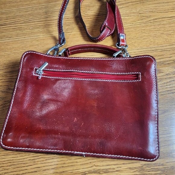 I Medici Firenze Vintage Women's Leather Bag Red - Picture 6 of 9